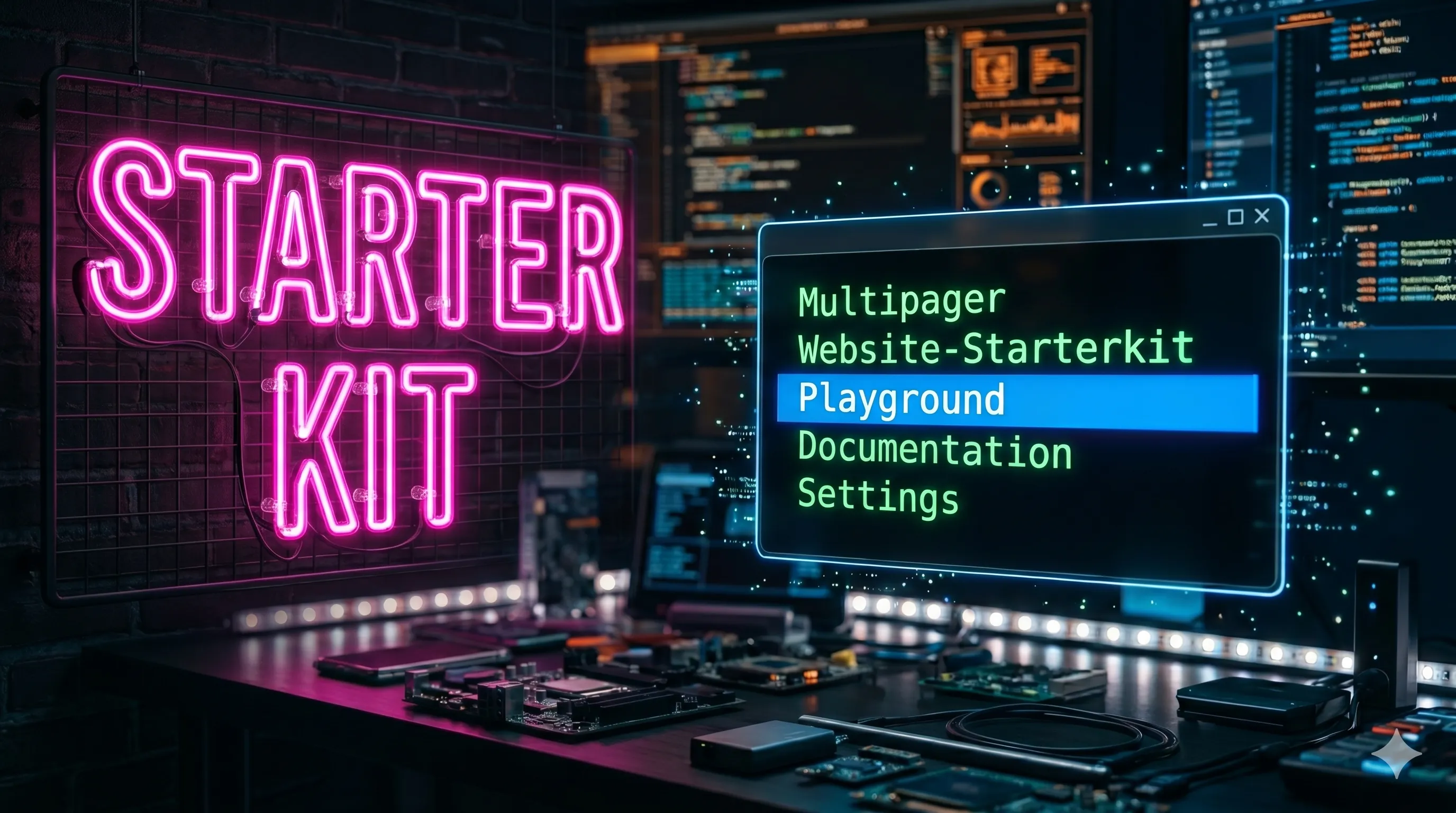 Zeigt das Terminal bei der Verwendung des Website-Starterkits.